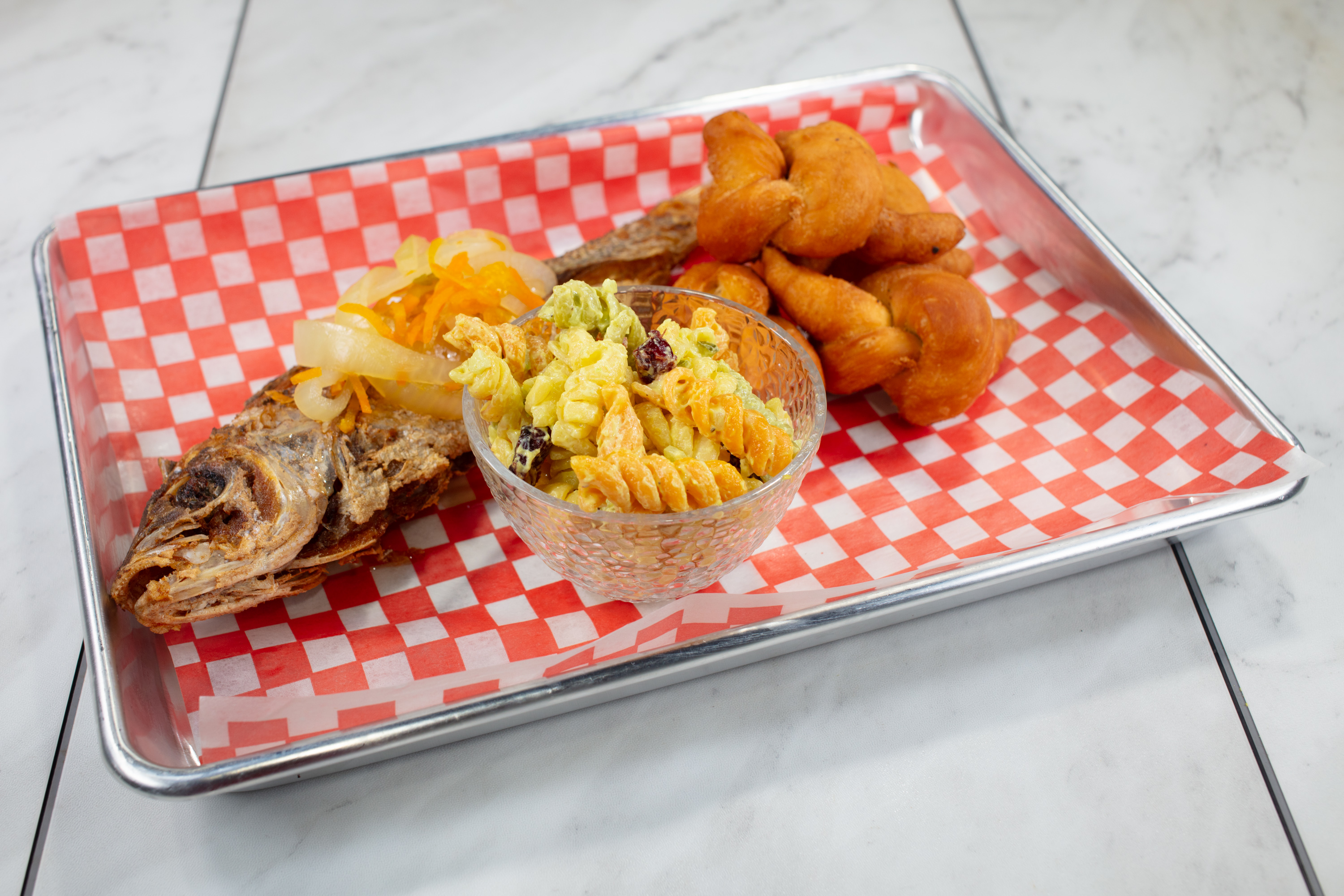 Fry fish plate with escovitch sauce